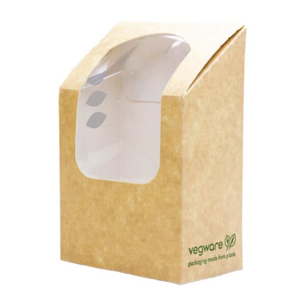 Vegware Compostable Kraft Tortilla Wrap Boxes With PLA Window (Pack of 500) - Image 2