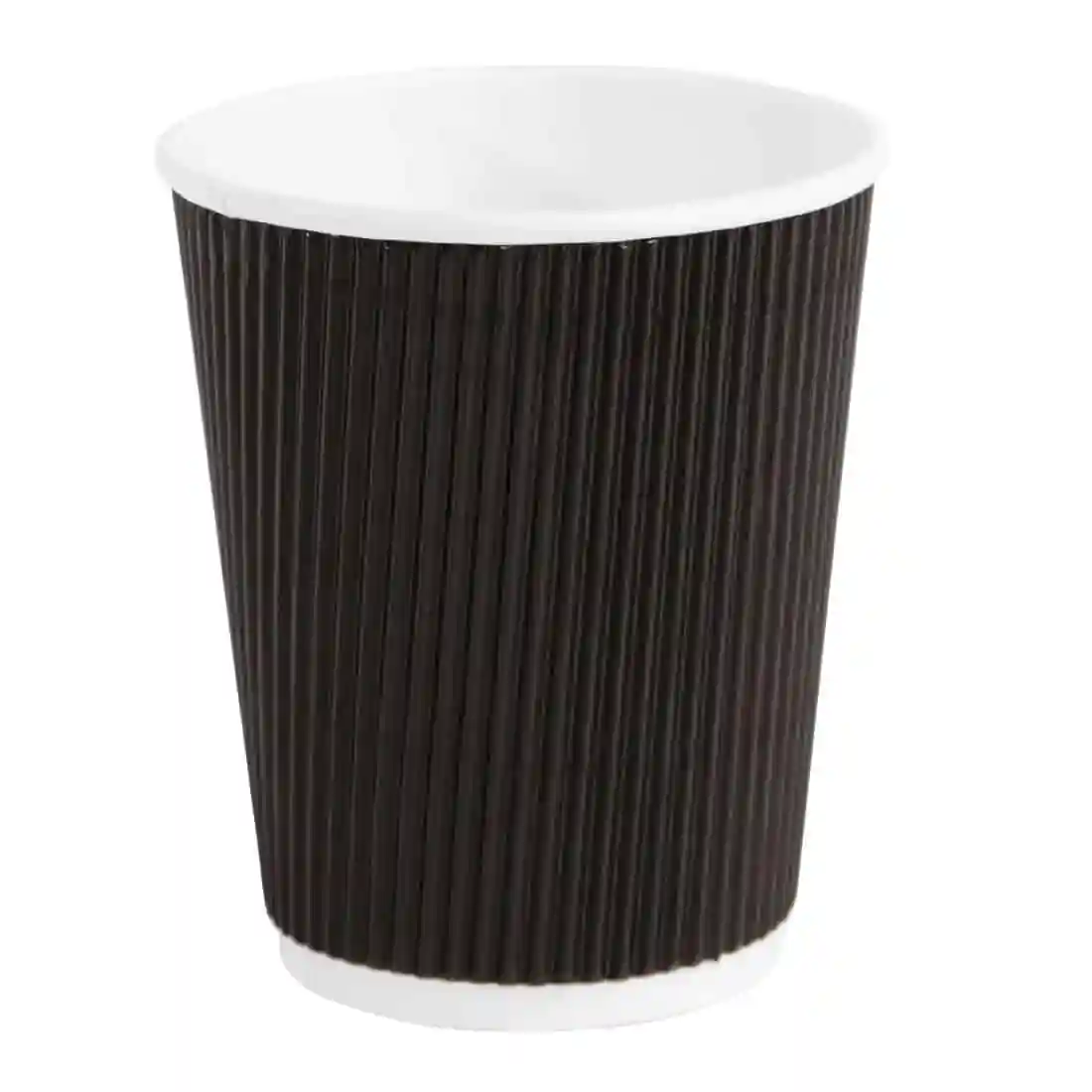 Fiesta Recyclable Coffee Cups Ripple Wall Black 225ml / 8oz (Pack of 500) - Image 1