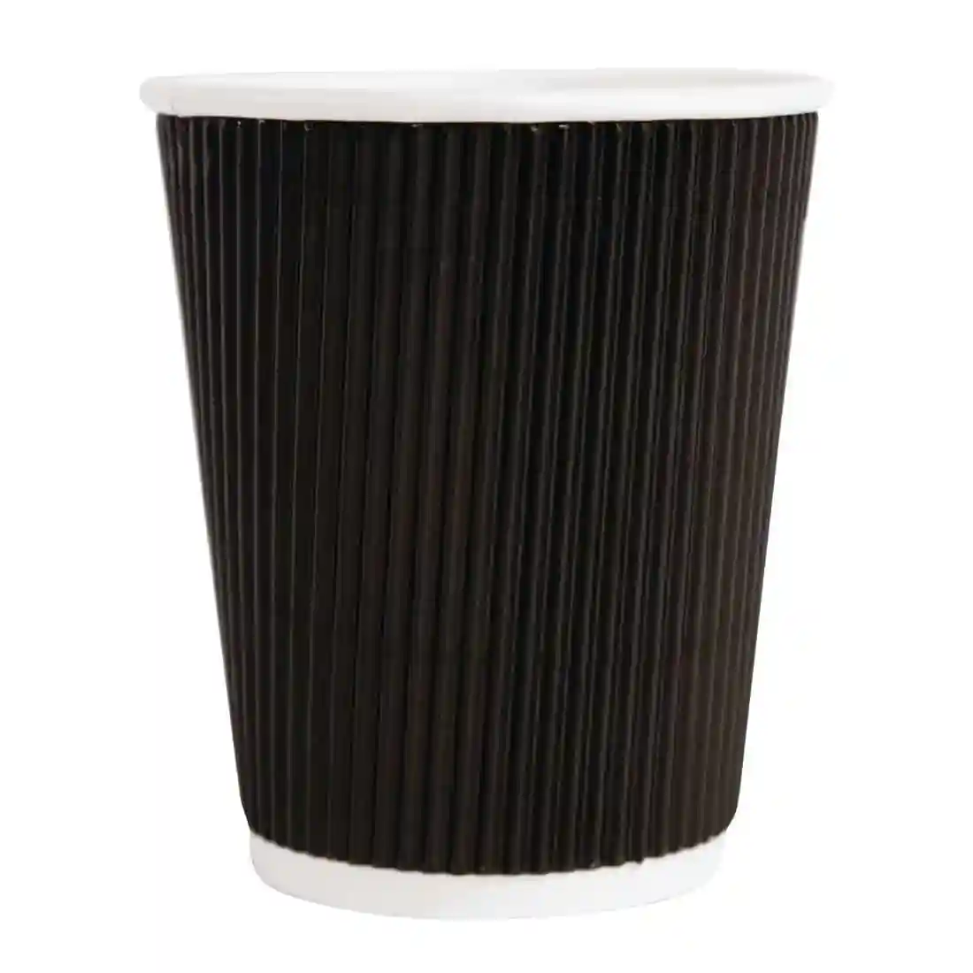 Fiesta Recyclable Coffee Cups Ripple Wall Black 225ml / 8oz (Pack of 500) - Image 2