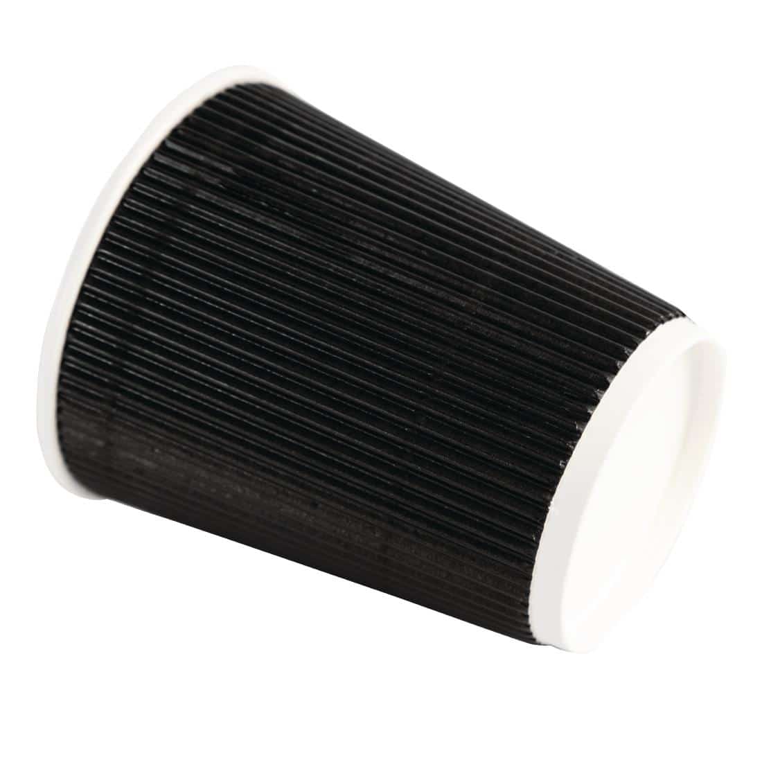 Fiesta Recyclable Coffee Cups Ripple Wall Black 225ml / 8oz (Pack of 500) - Image 5