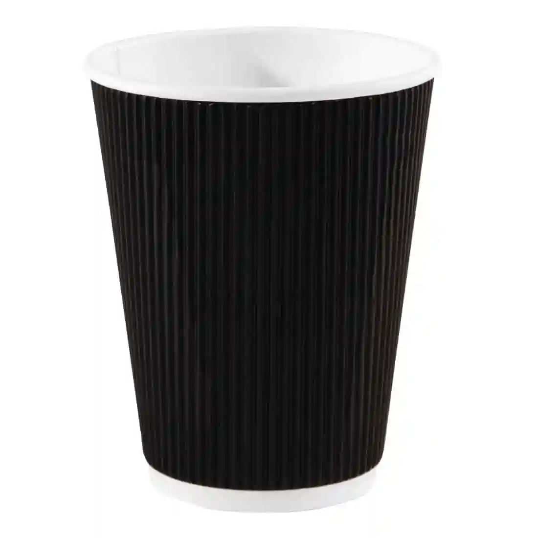 Fiesta Recyclable Coffee Cups Ripple Wall Black 340ml / 12oz (Pack of 500) - Image 1