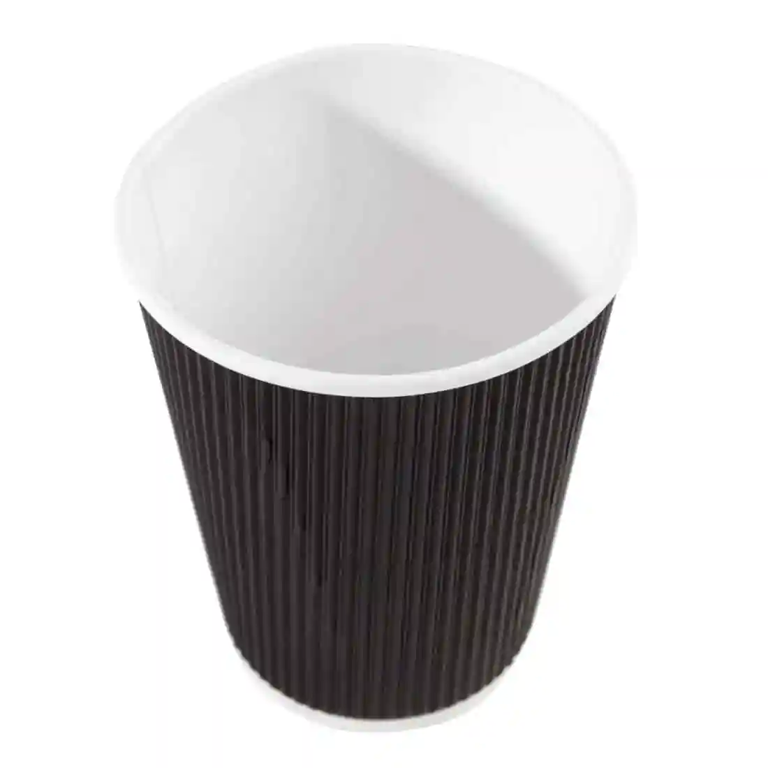 Fiesta Recyclable Coffee Cups Ripple Wall Black 340ml / 12oz (Pack of 500) - Image 2
