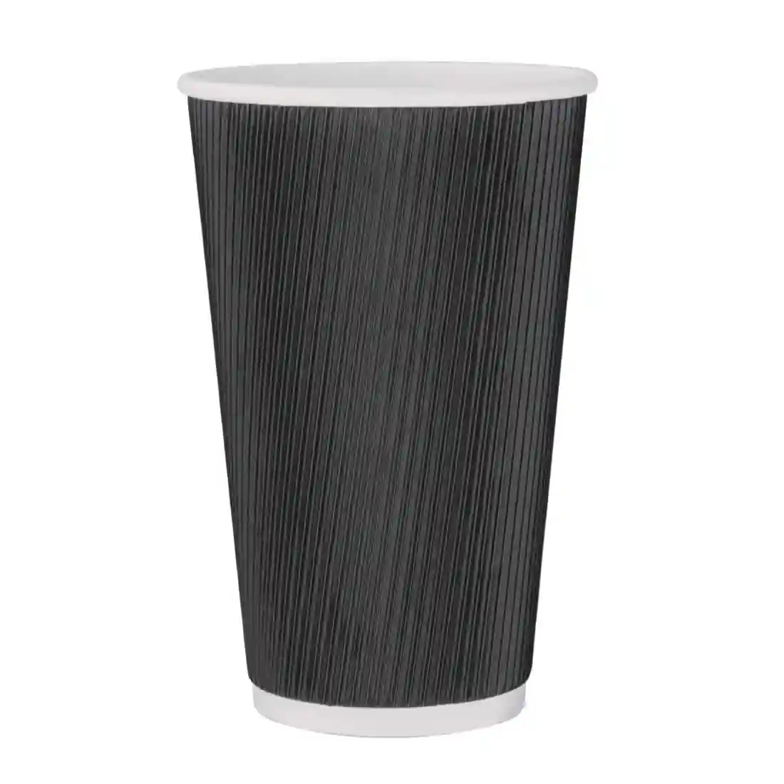 Fiesta Recyclable Ripple Wall Takeaway Coffee Cups Black 455ml / 16oz (Pack of 500) - Image 1