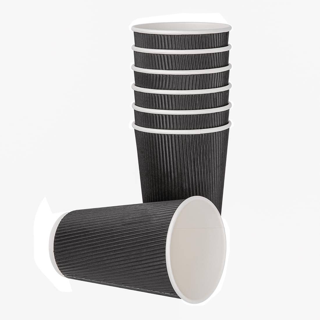 Fiesta Recyclable Ripple Wall Takeaway Coffee Cups Black 455ml / 16oz (Pack of 500) - Image 5