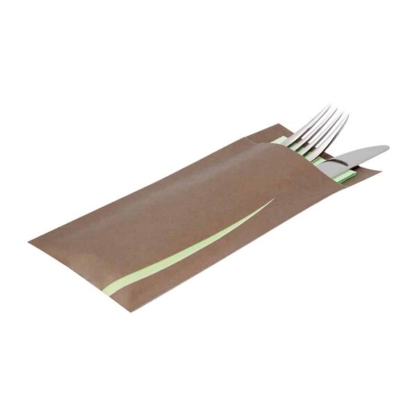 Europochette Bari Brown Cutlery Pouch with Napkin - Image 3