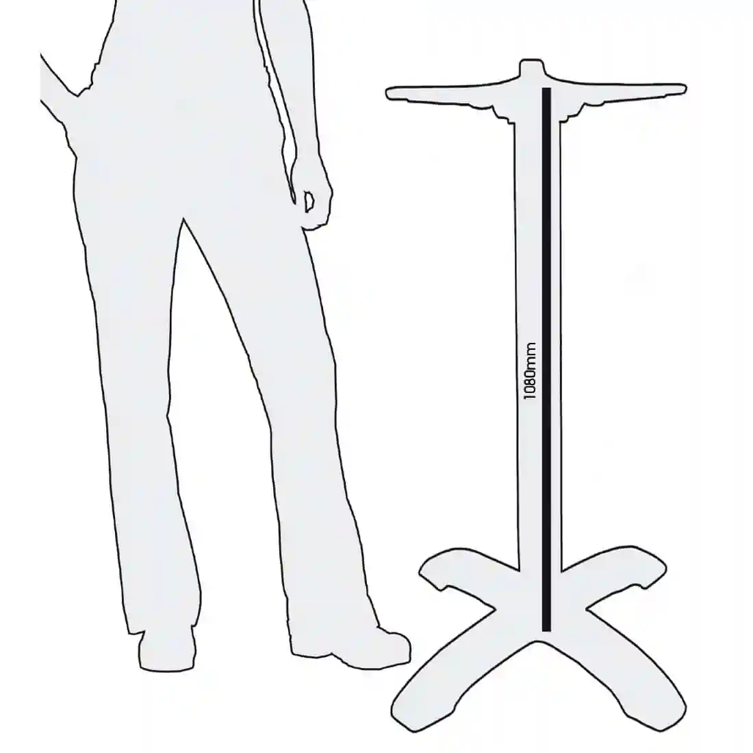 Bolero Cast Iron Poseur Table Leg Base - Image 2