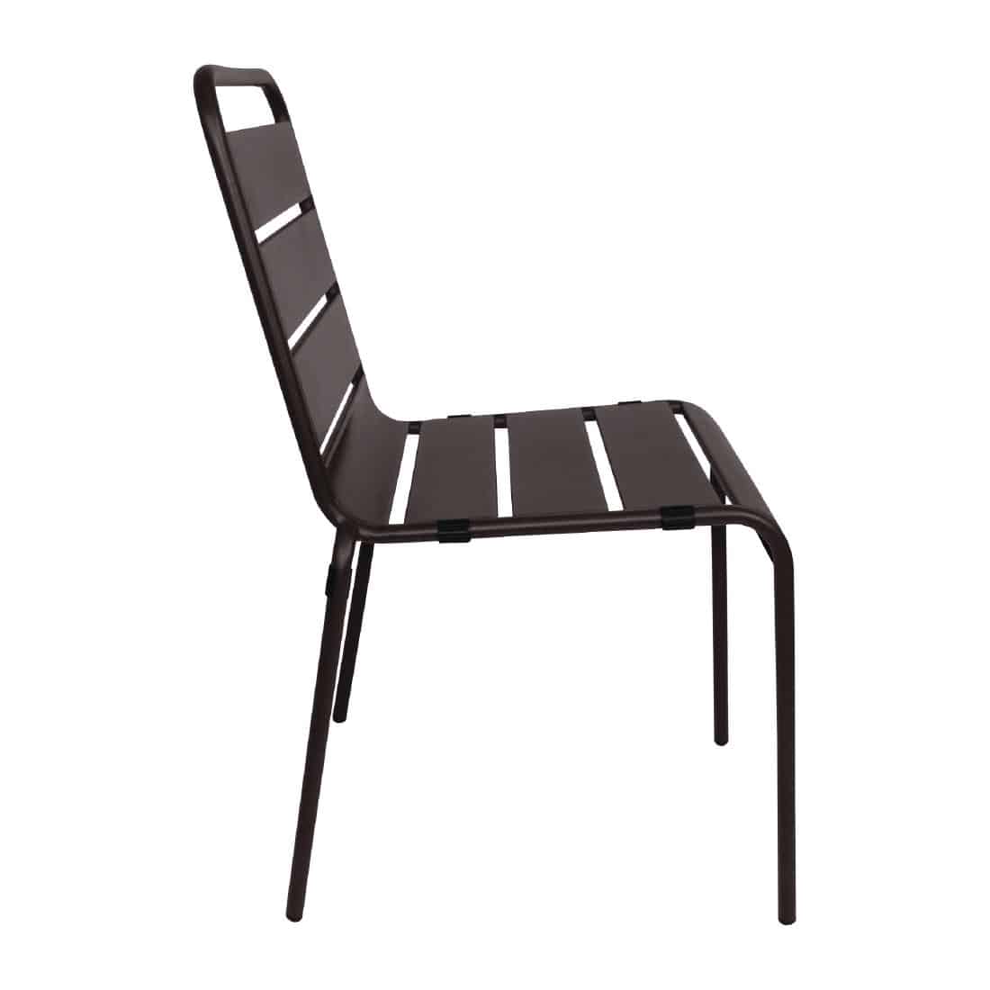 Bolero Black Slatted Steel Side Chairs (Pack of 4) - Image 4