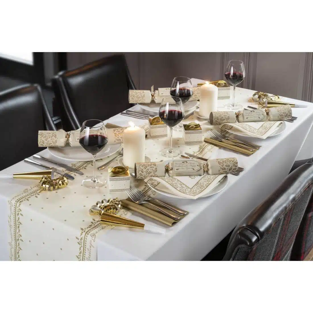 Swansoft Winter Greetings Airlaid Table Runner 38cm x 12m (Pack 6) - Image 2