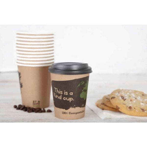 Fiesta Compostable Coffee Cups Single Wall 8oz (Pack of 1000) - Image 3