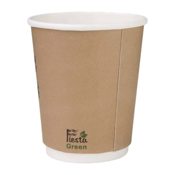 Fiesta Compostable Coffee Cups Double Wall 227ml / 8oz (Pack of 25) - Image 3