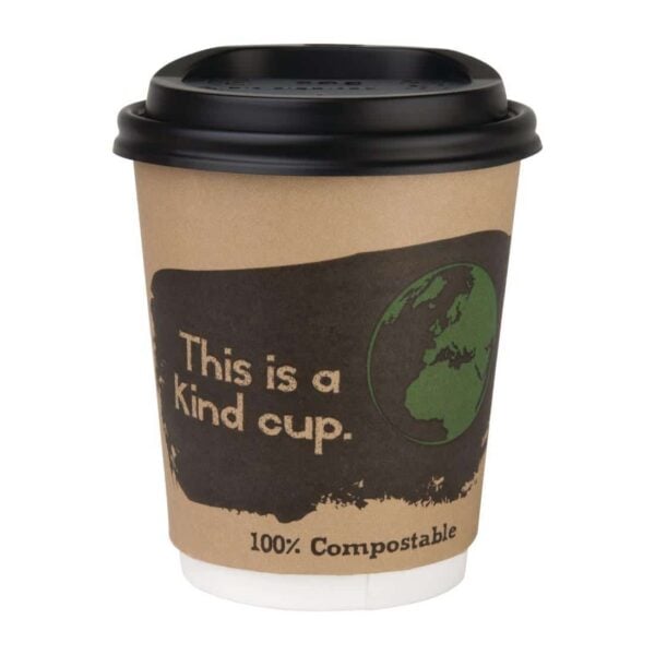 Fiesta Compostable Coffee Cups Double Wall 227ml / 8oz (Pack of 25) - Image 4