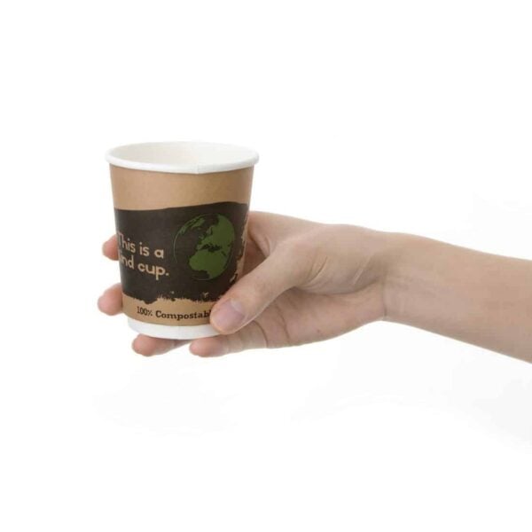 Fiesta Compostable Coffee Cups Double Wall 227ml / 8oz (Pack of 25) - Image 5