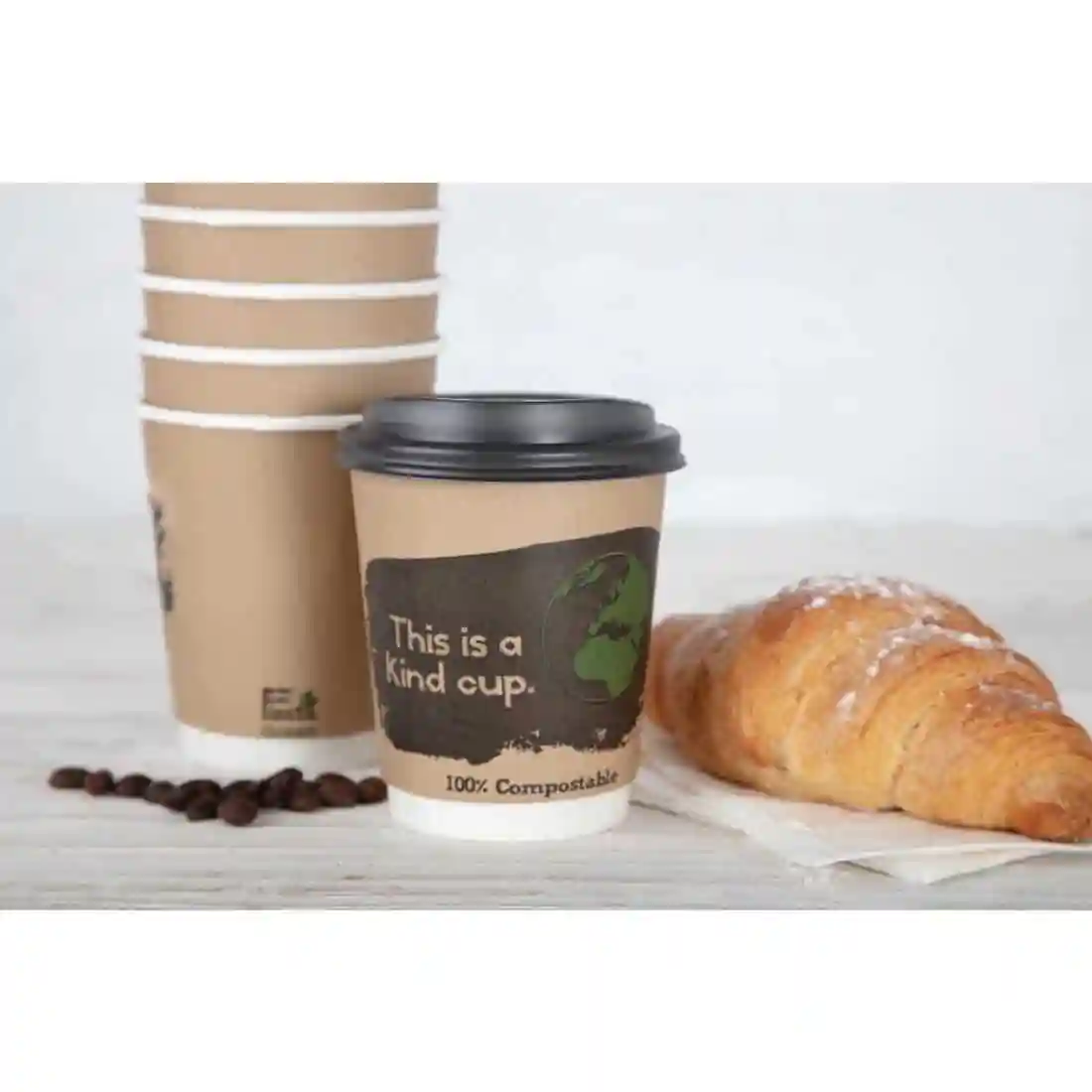 Fiesta Compostable Coffee Cups Double Wall 227ml / 8oz (Pack of 25) - Image 5