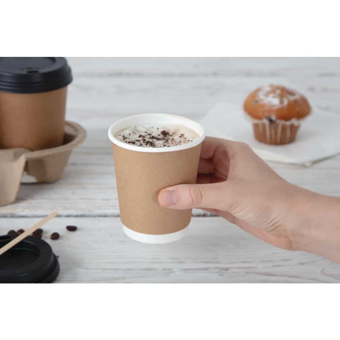 Fiesta Recyclable Coffee Cup Lids Black 225ml / 8oz (Pack of 50) - Image 6