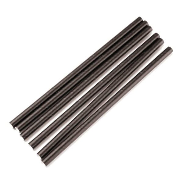Fiesta Compostable Paper Cocktail Stirrer Straws Black (Pack of 250) - Image 7
