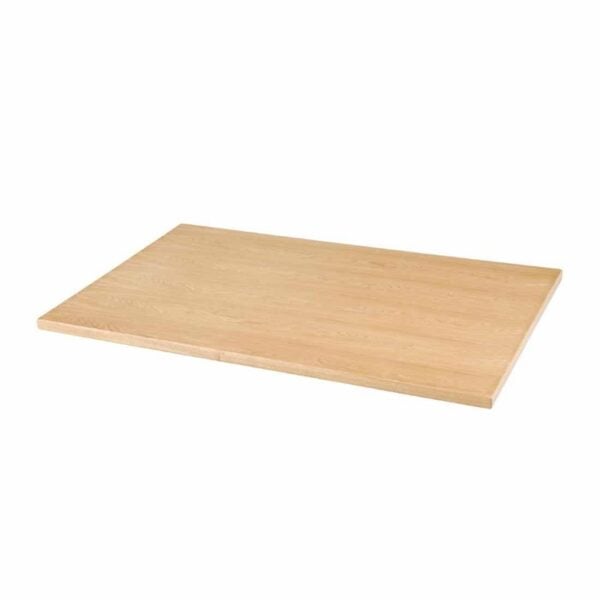 Bolero Pre-drilled Rectangular Table Top Natural Ash Veneer 1100 x 700mm - Image 3