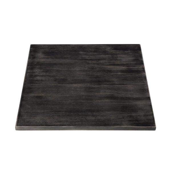 Bolero Pre-drilled Square Tabletop Vintage Black 700mm - Image 3