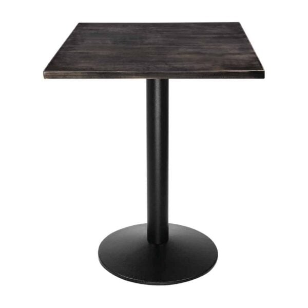 Bolero Pre-drilled Square Tabletop Vintage Black 700mm - Image 6