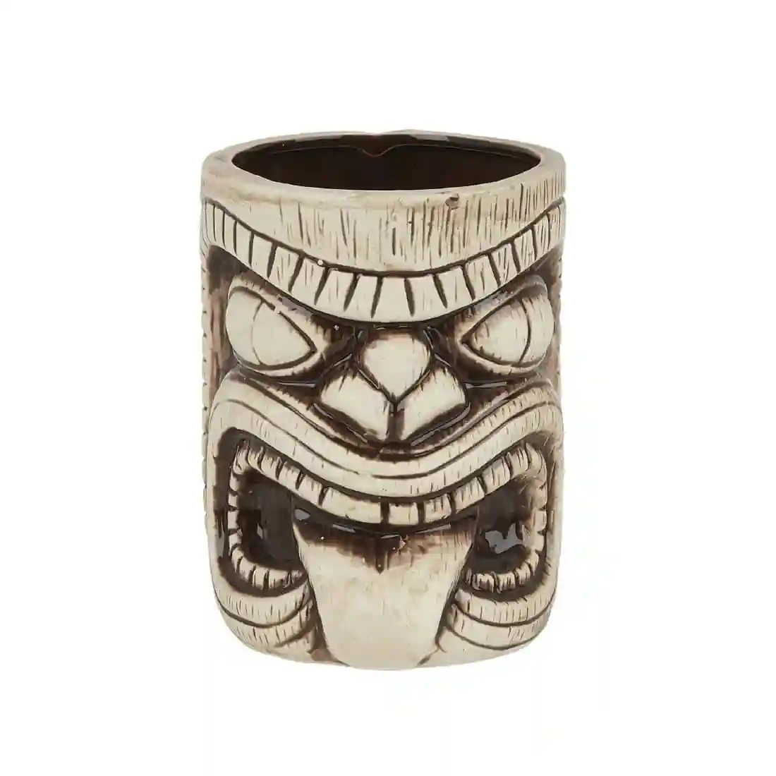 Beaumont Ceramic Toscano Lono Tiki Mug Coffee Brown 450ml - Image 1