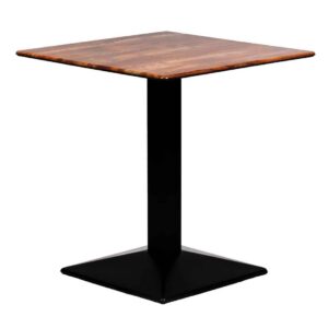 Turin Metal Base 600mm Square Dining Table w/Laminate Top in Planked Oak