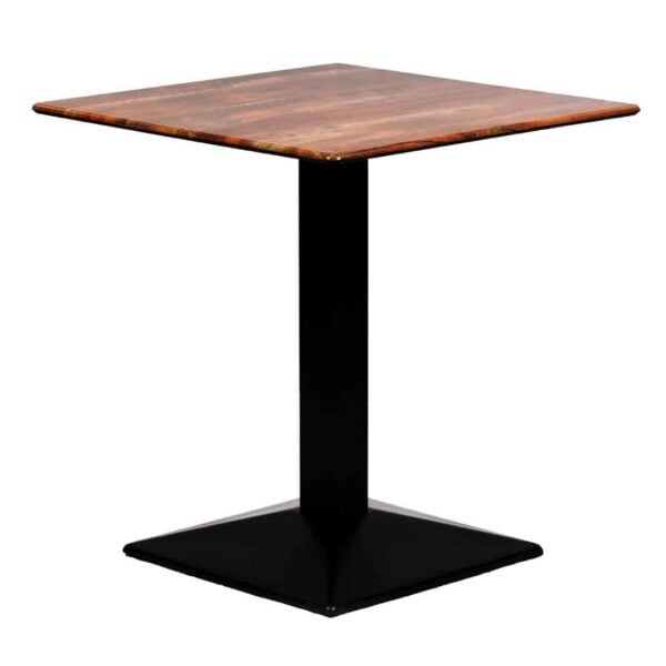 Turin Metal Base 600mm Square Dining Table w/Laminate Top in Planked Oak - Image 2
