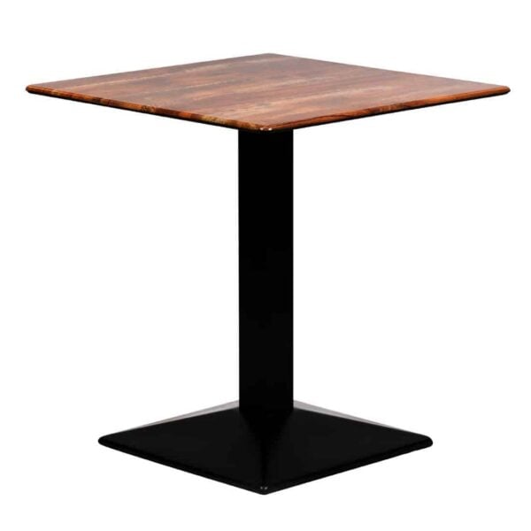 Turin Metal Base 700mm Square Dining Table w/Laminate Top in Planked Oak - Image 2