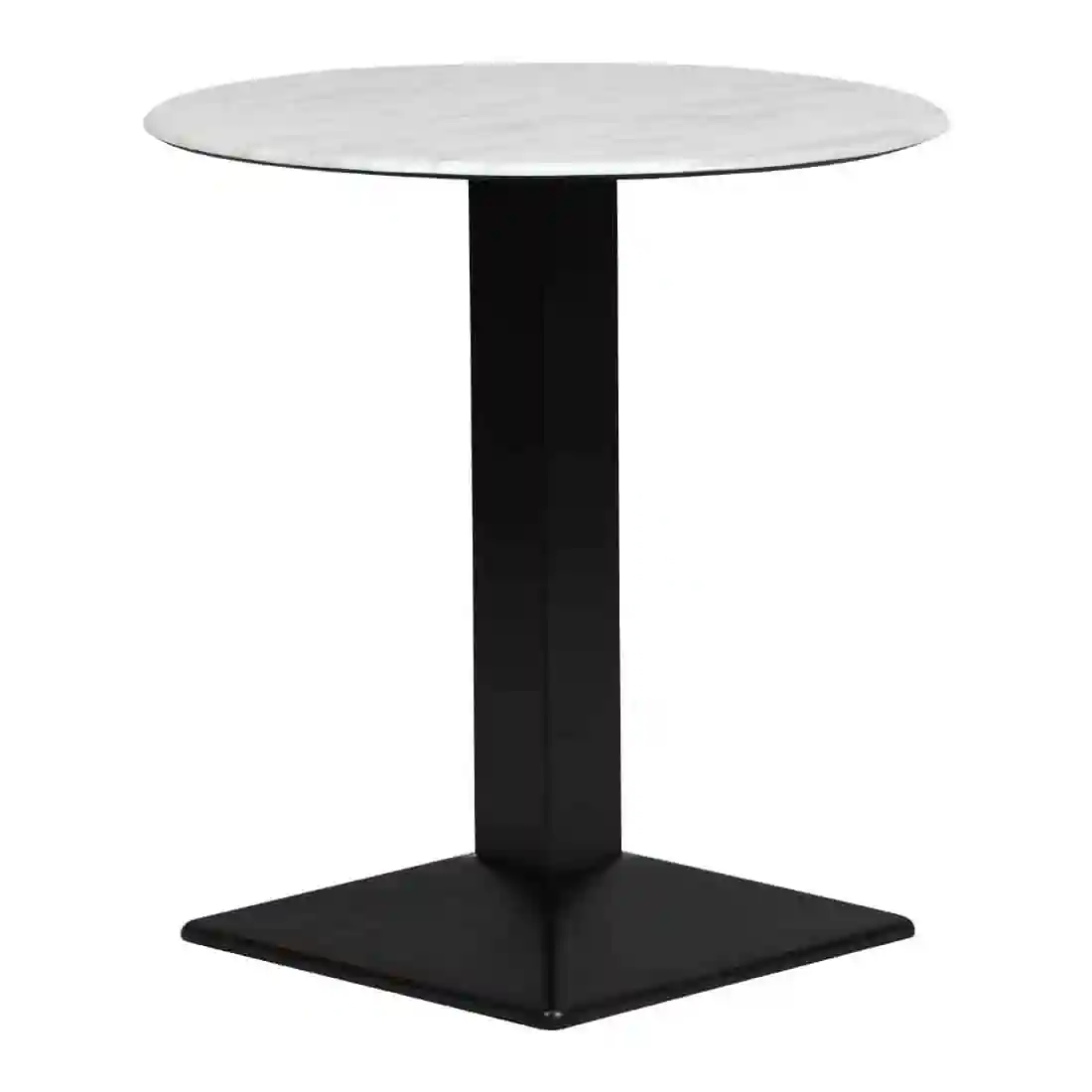 Turin Metal Base 600mm Round Dining Table with Laminate Top in Marble - Image 1