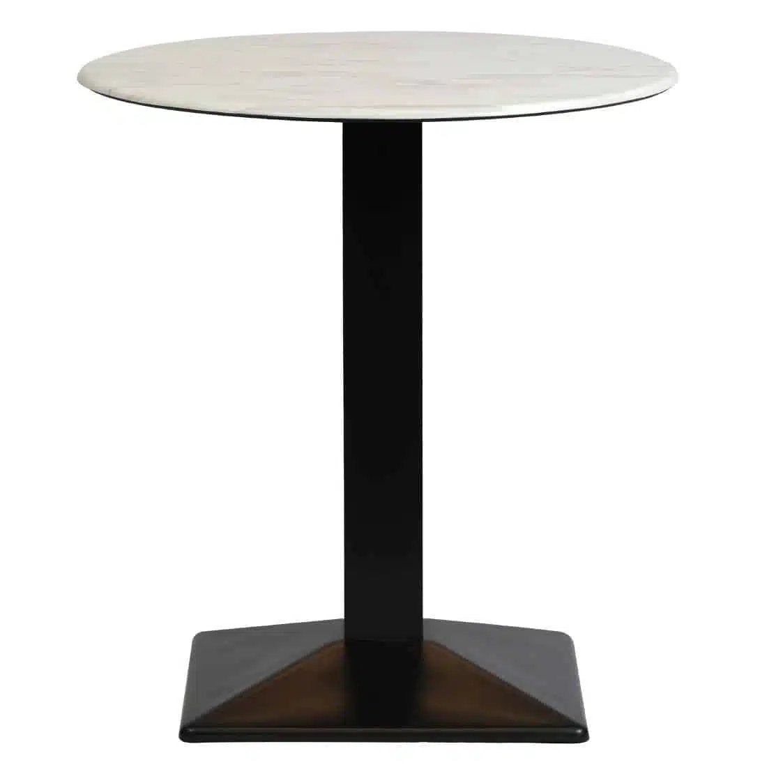 Turin Metal Base 600mm Round Dining Table with Laminate Top in Marble - Image 3