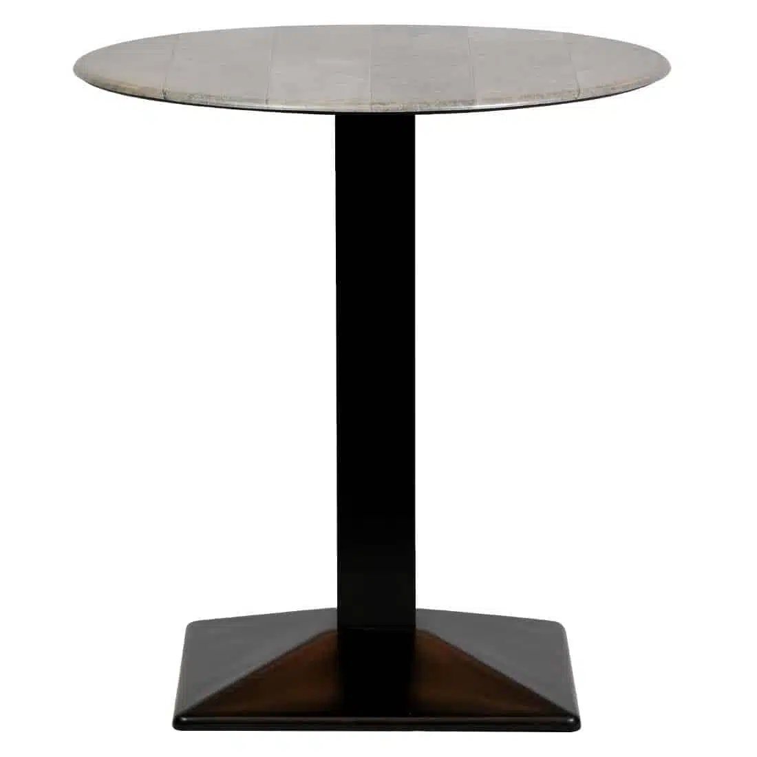 Turin Metal Base 600mm Round Dining Table with Laminate Top in Concrete - Image 2