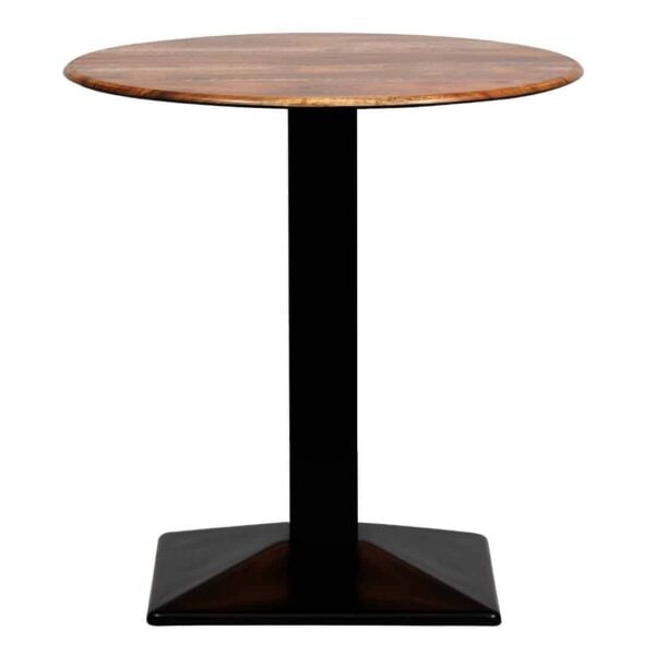 Turin Metal Base 600mm Round Dining Table w/Laminate Top in Planked Oak - Image 3