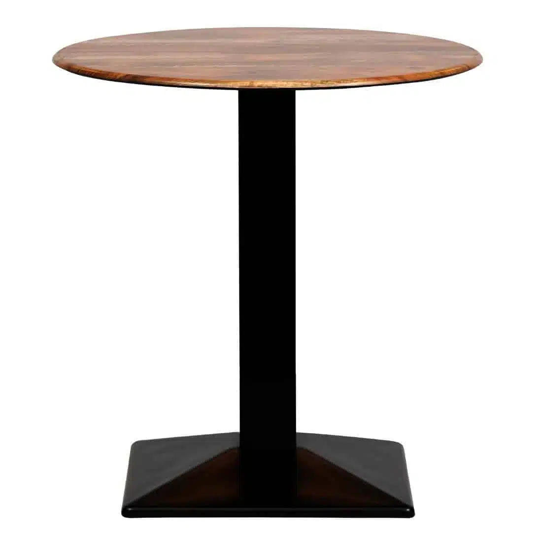 Turin Metal Base 600mm Round Dining Table w/Laminate Top in Planked Oak - Image 2