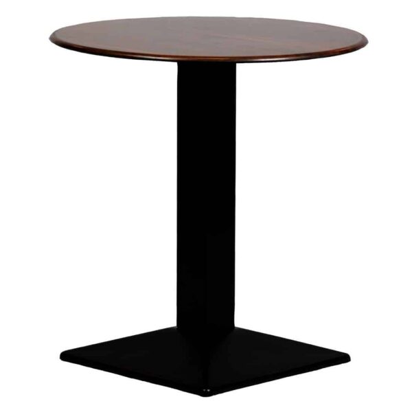 Turin Metal Base 600mm Round Dining Table with Laminate Top in Walnut - Image 1
