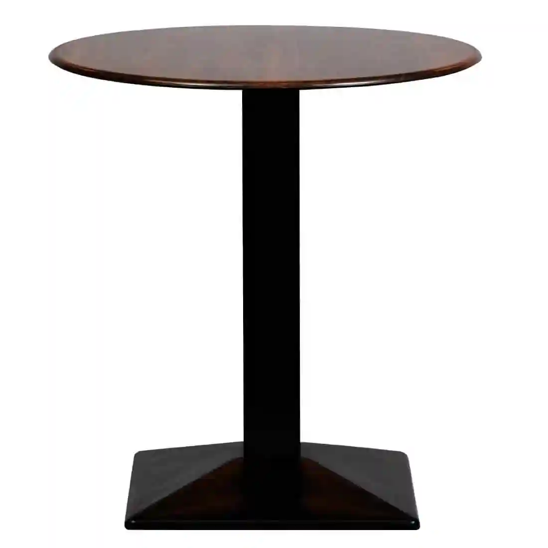 Turin Metal Base 600mm Round Dining Table with Laminate Top in Walnut - Image 3
