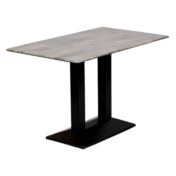 Turin Metal Base Rectangle Dining Table with Laminate Top in Concrete - Image 2