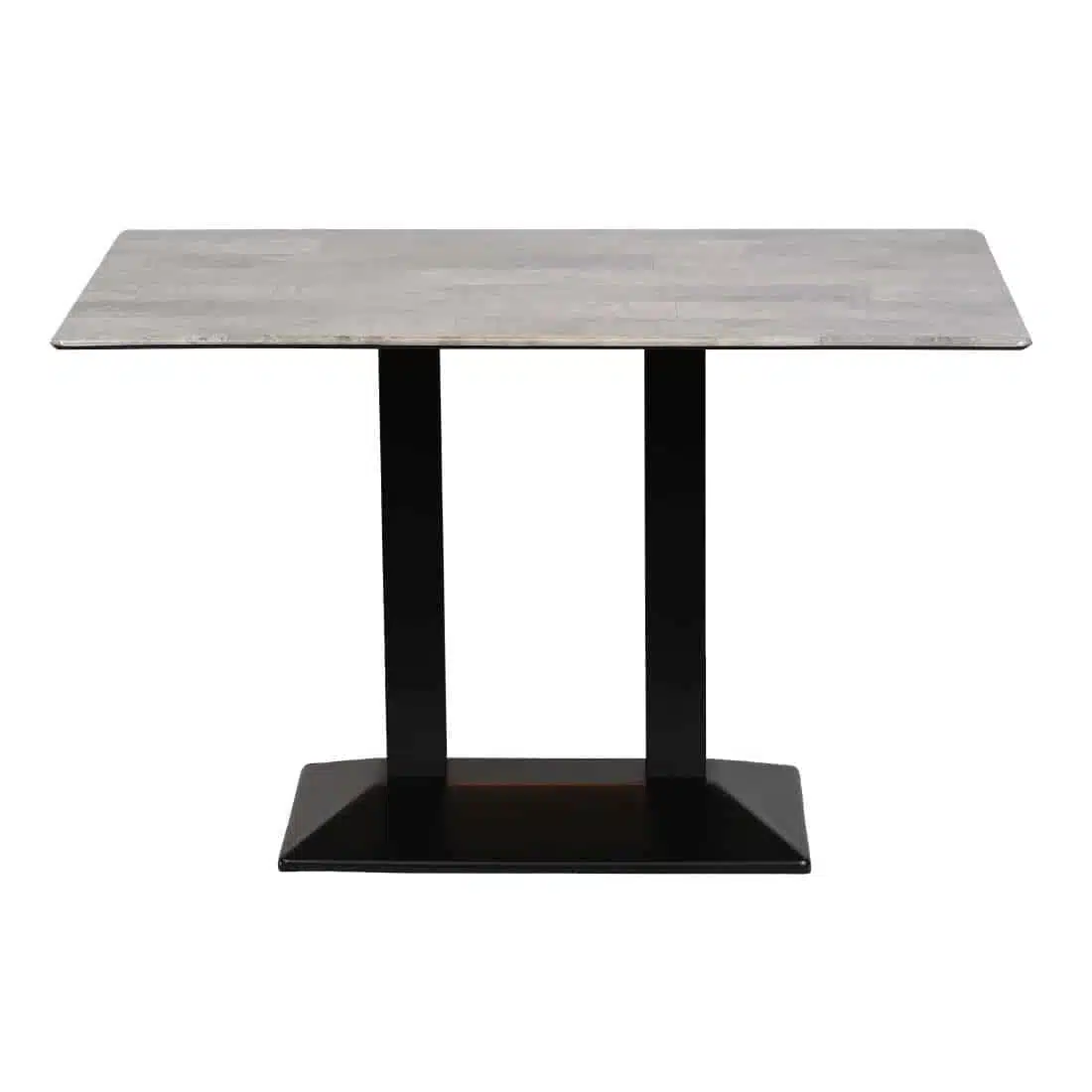 Turin Metal Base Rectangle Dining Table with Laminate Top in Concrete - Image 2