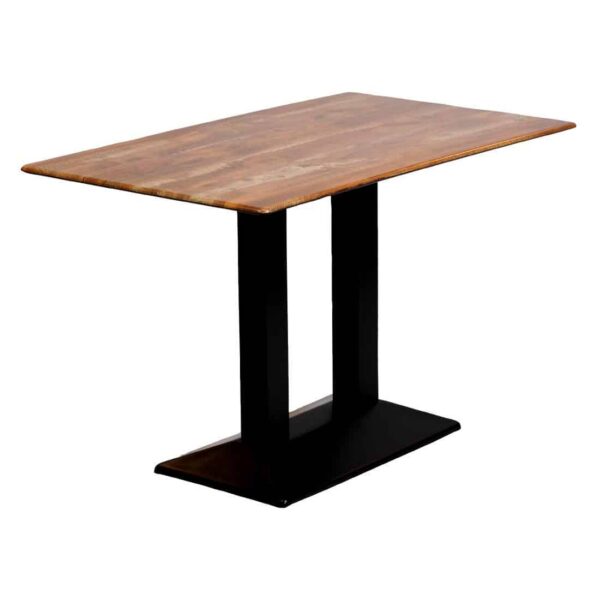 Turin Metal Base Rectangle Dining Table with Laminate Top in Planked Oak - Image 2