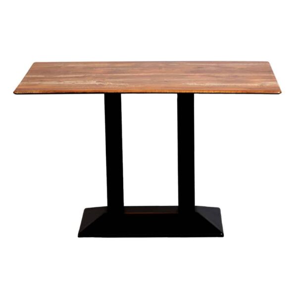 Turin Metal Base Rectangle Dining Table with Laminate Top in Planked Oak - Image 4