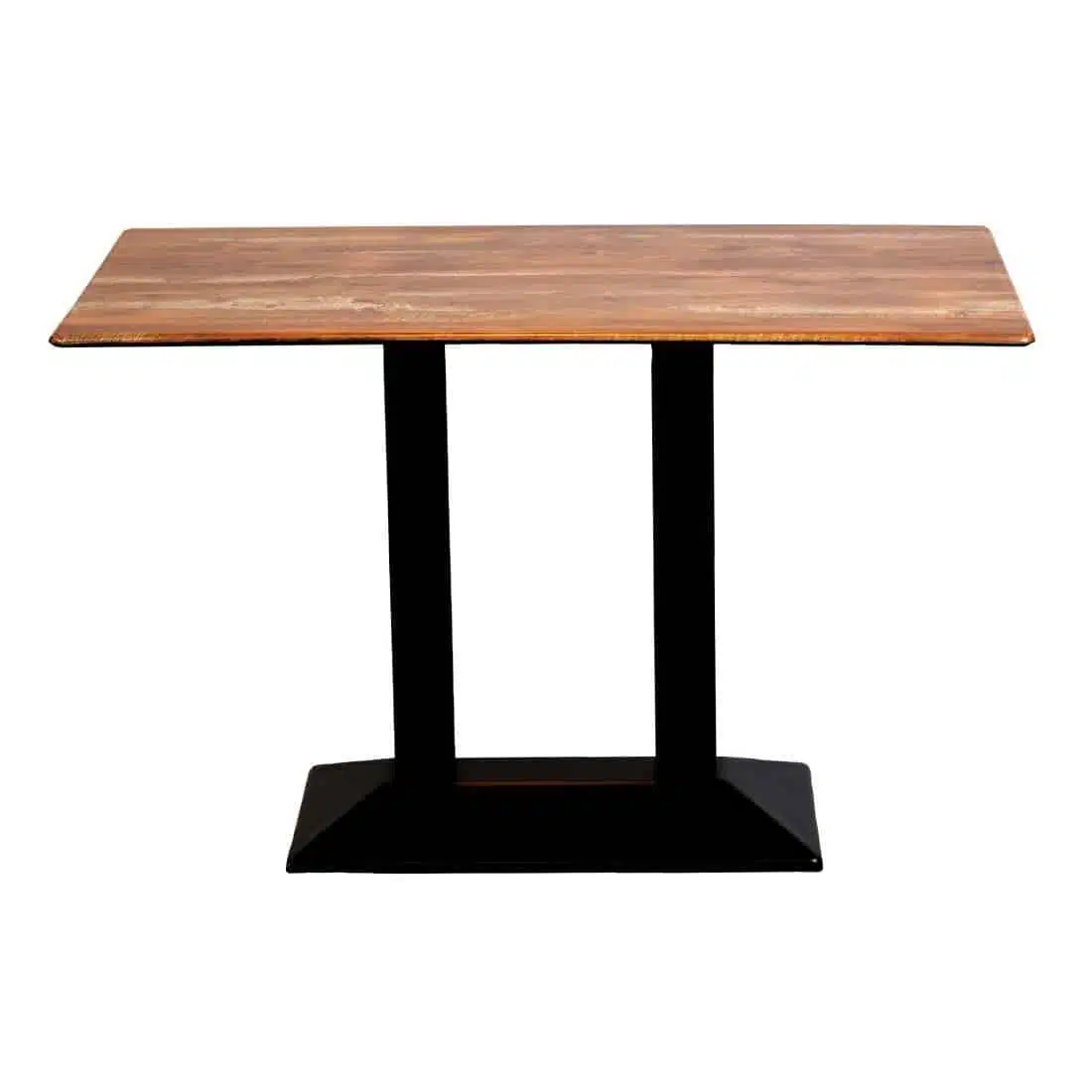 Turin Metal Base Rectangle Dining Table with Laminate Top in Planked Oak - Image 3