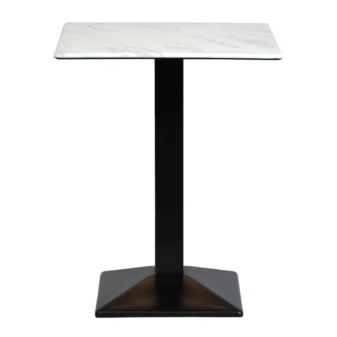 Turin Metal Base 600mm Square Poseur Table with Laminate Top in Marble - Image 3
