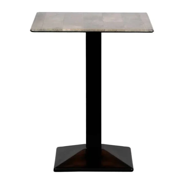 Turin Metal Base 600mm Square Poseur Table with Laminate Top in Concrete - Image 1