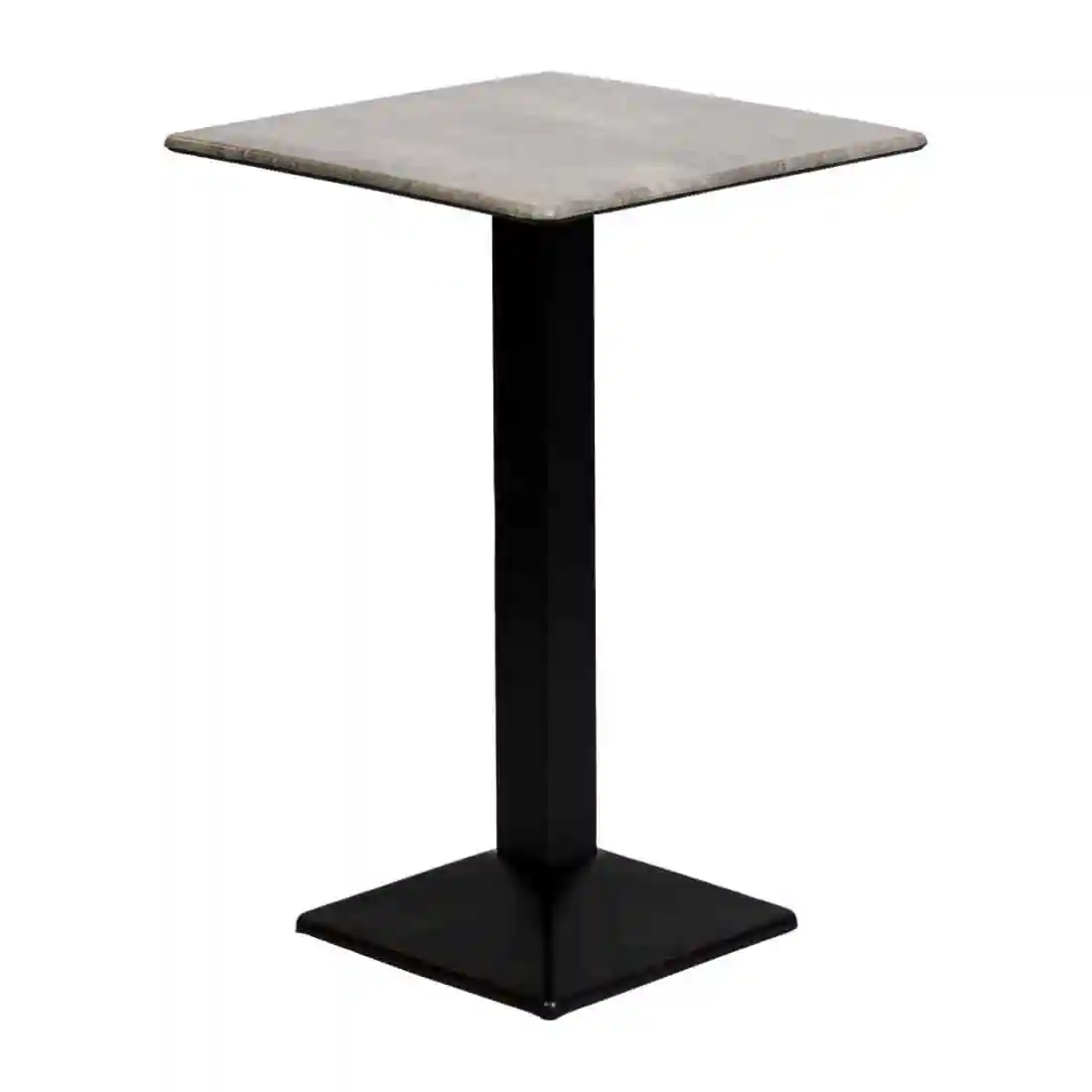 Turin Metal Base 600mm Square Poseur Table with Laminate Top in Concrete - Image 2
