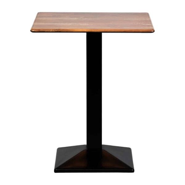 Turin Metal Base 600mm Square Poseur Table w/Laminate Top in Planked Oak - Image 2