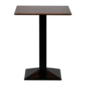 Turin Metal Base 600mm Square Poseur Table with Laminate Top in Walnut