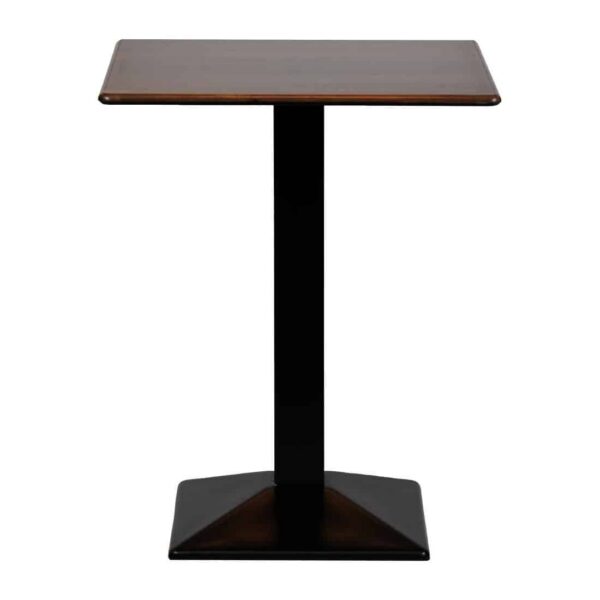 Turin Metal Base 600mm Square Poseur Table with Laminate Top in Walnut - Image 1