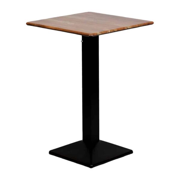 Turin Metal Base 700mm Square Poseur Table w/Laminate Top in Planked Oak - Image 4