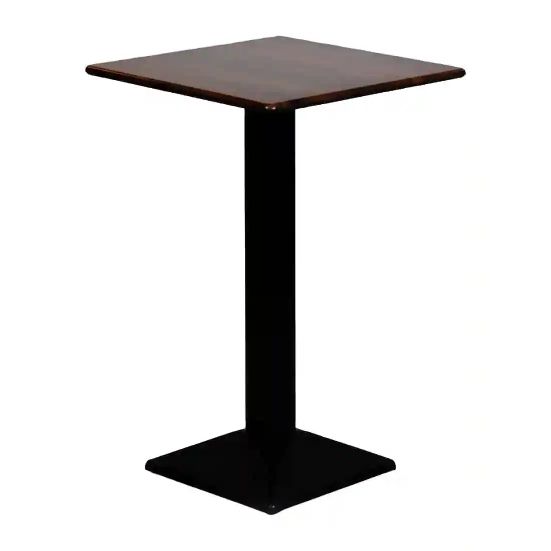 Turin Metal Base 700mm Square Poseur Table with Laminate Top in Walnut - Image 2