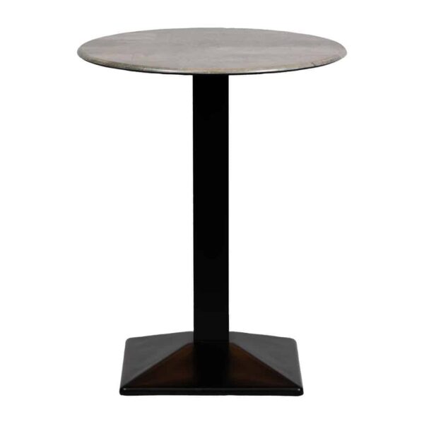 Turin Metal Base 600mm Round Poseur Table with Laminate Top in Concrete - Image 2