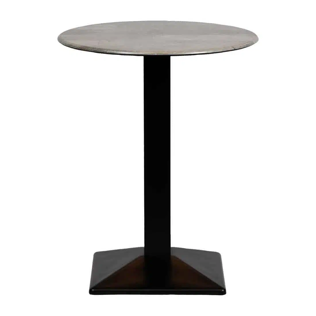 Turin Metal Base 600mm Round Poseur Table with Laminate Top in Concrete - Image 1