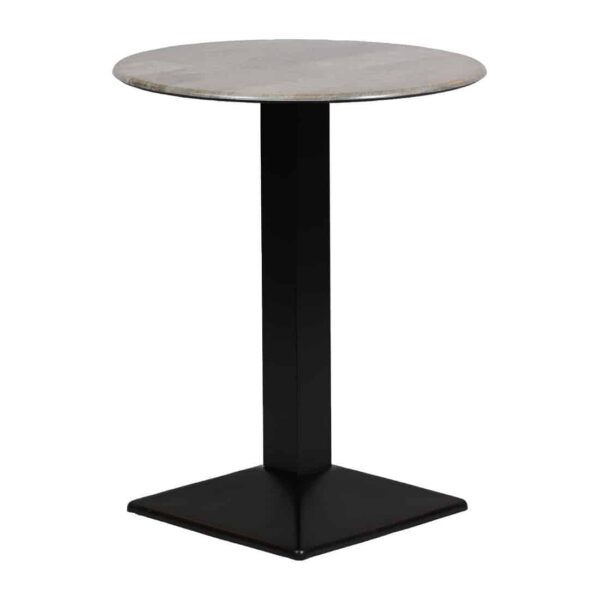 Turin Metal Base 600mm Round Poseur Table with Laminate Top in Concrete - Image 4