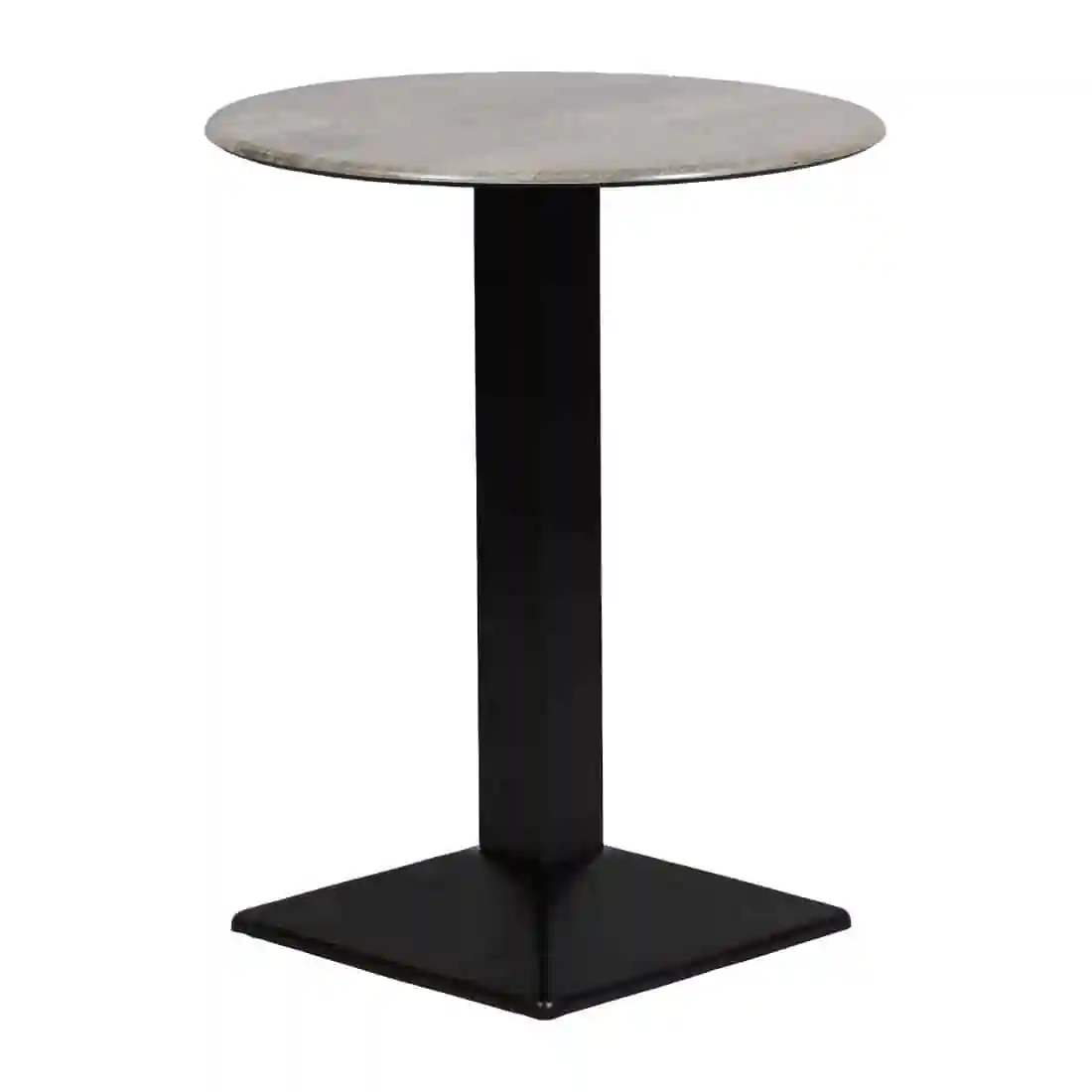 Turin Metal Base 600mm Round Poseur Table with Laminate Top in Concrete - Image 3